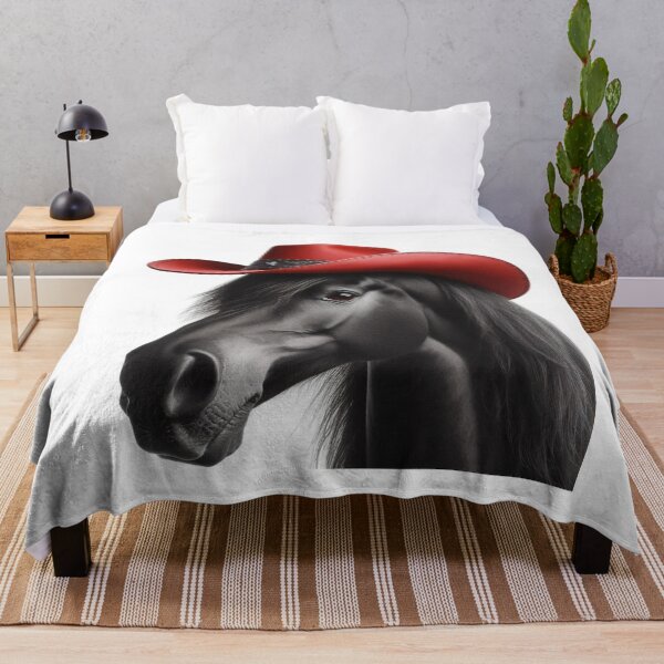 Item preview, Beautiful Black Horse with Red Hat Deign designed and sold by bonnieleigh6902.