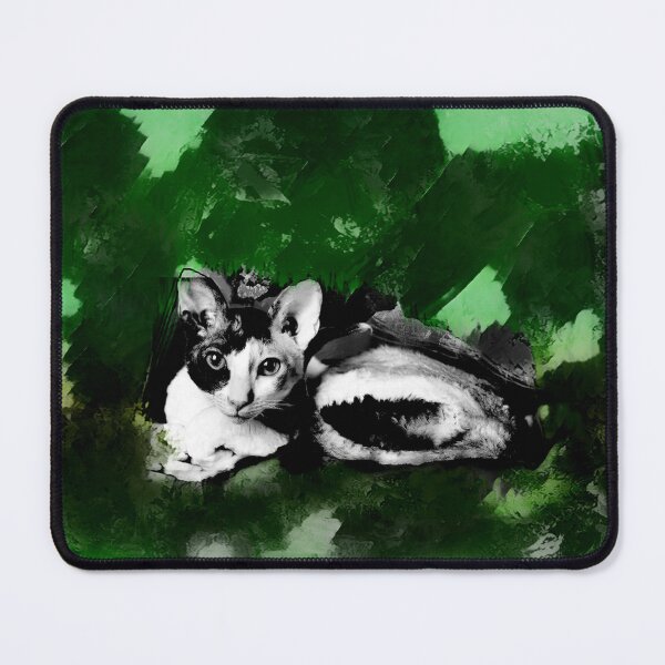 Item preview, SHAMROCK GREEN, MINT GREEN, DARK GREEN, GREY AND BROWN CORNISH-REX IN LEAVES AND GRASS designed and sold by Most1234.