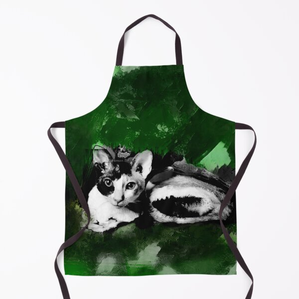Item preview, SHAMROCK GREEN, MINT GREEN, DARK GREEN, GREY AND BROWN CORNISH-REX IN LEAVES AND GRASS designed and sold by Most1234.