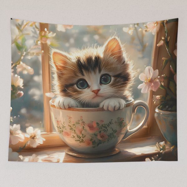 Item preview, Teacup Kitten Delight designed and sold by AI-Only Creations.