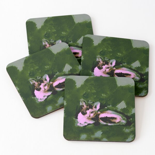 Item preview, DUSTY TURQUOISE, DUSTY ROSE, AND GREEN CORNISH-REX IN LEAVES AND GRASS designed and sold by Most1234.