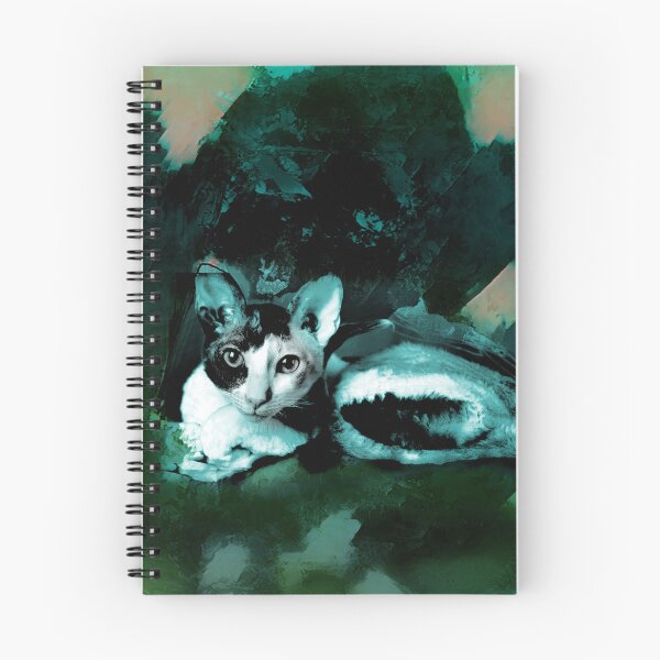 Item preview, DARK TEAL, DARK GREEN, SAGE GREEN, WATER BLUE, PALE BLUE AND LIGHT ROSE PINK CORNISH-REX IN LEAVES AND GRASS designed and sold by Most1234.