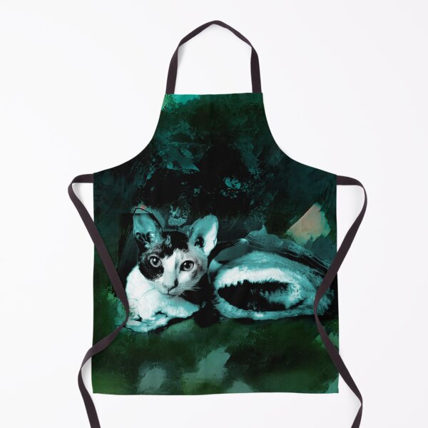 Item preview, DARK TEAL, DARK GREEN, SAGE GREEN, WATER BLUE, PALE BLUE AND LIGHT ROSE PINK CORNISH-REX IN LEAVES AND GRASS designed and sold by Most1234.