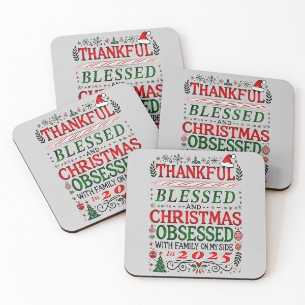 Item preview, Thankful, blessed and Christmas obsessed designed and sold by CederWoods.