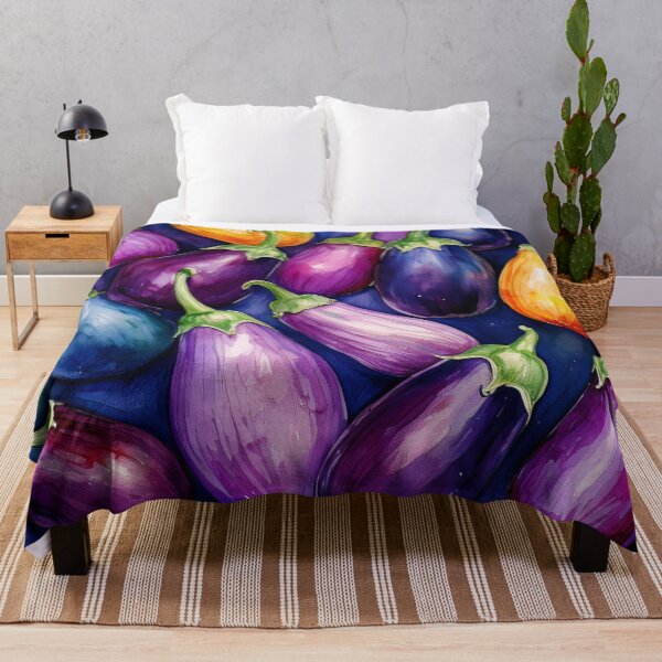 Item preview, watercolor colorful eggplants designed and sold by Valentina-V.