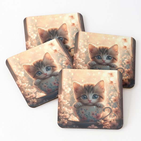 Item preview, Sunlit Kitten in a Cup designed and sold by AI-Only Creations.