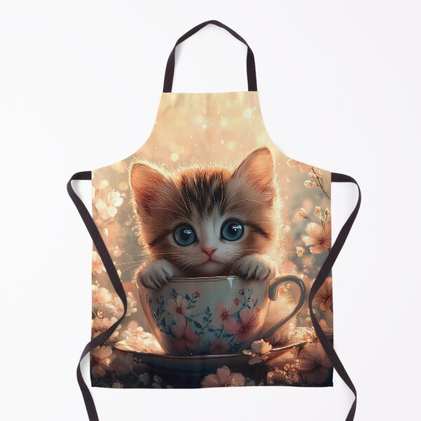 Item preview, Sunlit Kitten in a Cup designed and sold by AI-Only Creations.