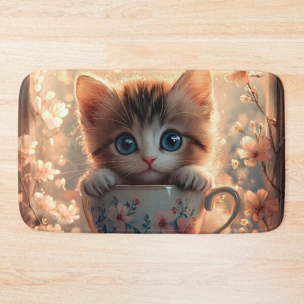 Item preview, Sunlit Kitten in a Cup designed and sold by AI-Only Creations.