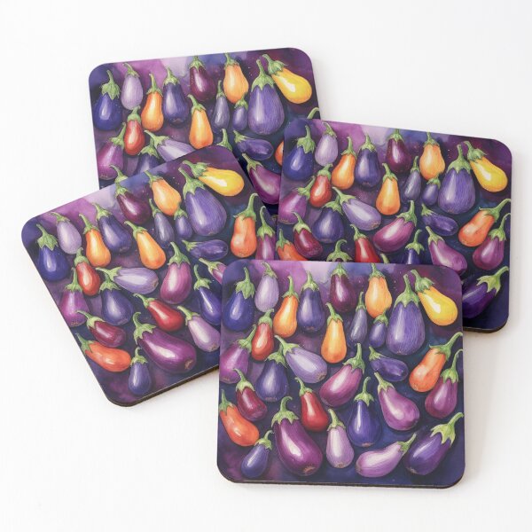 Item preview, watercolor eggplants designed and sold by Valentina-V.
