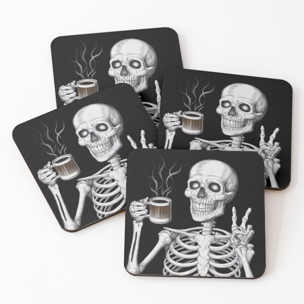 Item preview, Coffee loving skeleton designed and sold by luna--design.