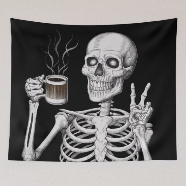 Item preview, Coffee loving skeleton designed and sold by luna--design.