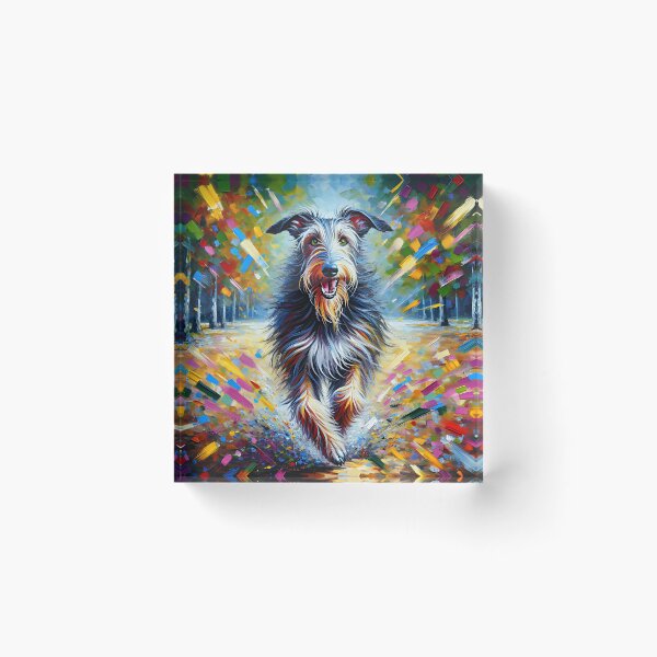 Item preview, Scottish Deerhound Dog Portrait Acrylic Art Print Pet Portrait Gifts for Dog Lovers designed and sold by Puppy Puzzles Plus.