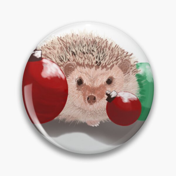 Item preview, Hedgehog surrounded by Christmas Ornaments  designed and sold by TheFatTree.
