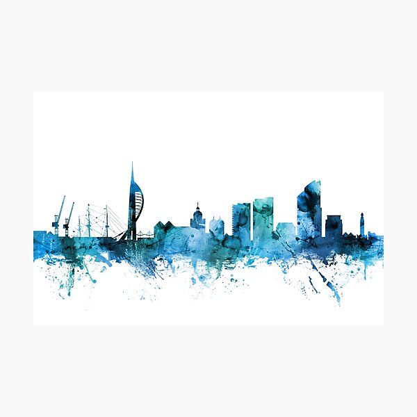 Item preview, Portsmouth England Skyline designed and sold by ArtPrints.