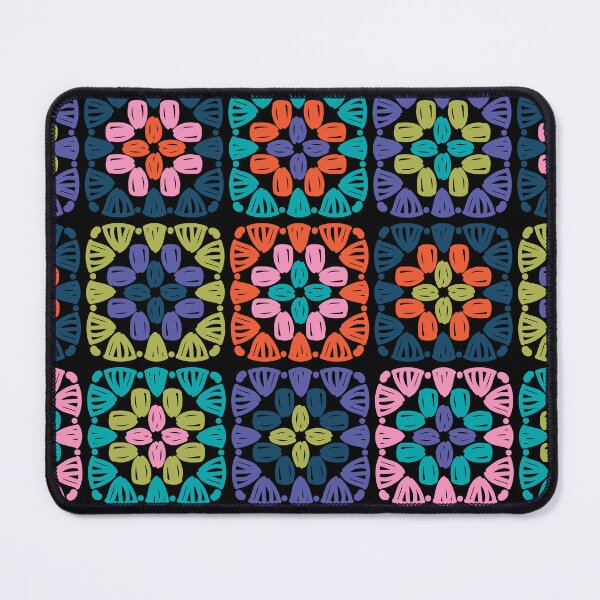 Item preview, Granny square blanket, black background designed and sold by MarleinWinter.