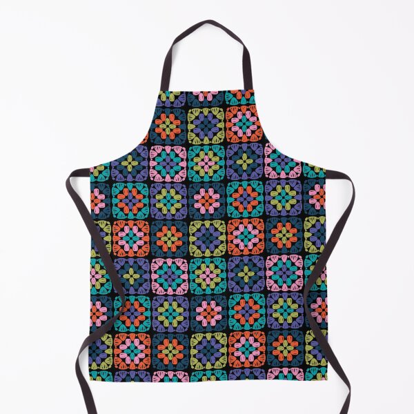 Item preview, Granny square blanket, black background designed and sold by MarleinWinter.