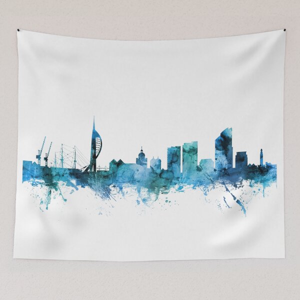 Item preview, Portsmouth England Skyline designed and sold by ArtPrints.