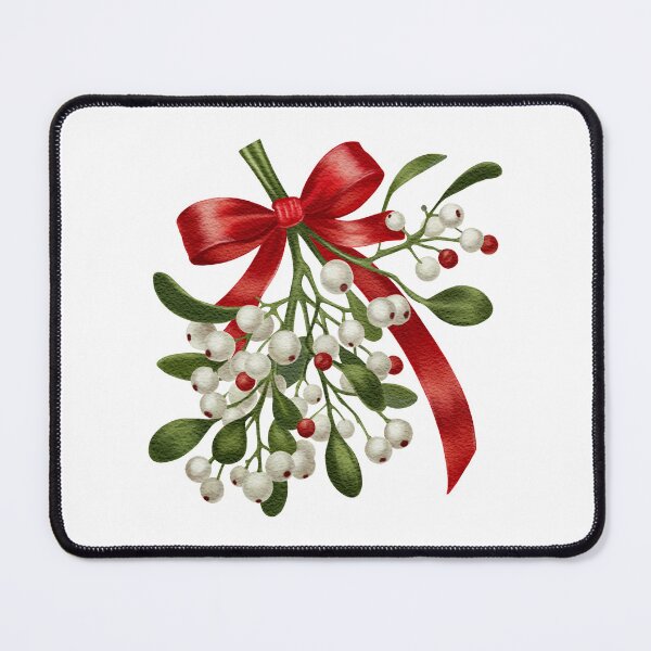 Item preview, Watercolor Mistletoe with Red Bow Illustration designed and sold by AllaMashycheva.