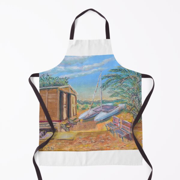 Item preview, Oil Painting - Beach Shed with Catamaran 40 x 30 cm designed and sold by Igor Pozdnyakov.