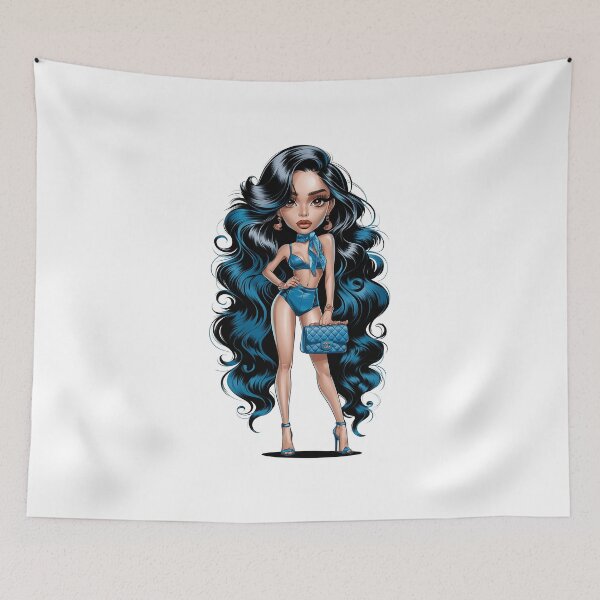 Item preview, Glamourous charming seductive Latin Girl | fascinating longhaired doll designed and sold by RedCircleArt.