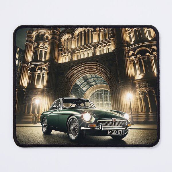 Item preview, "Nightfall Majesty: The MGB GT Against Gothic Grandeur" designed and sold by philpace.