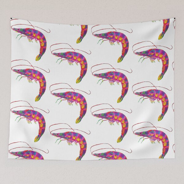 Item preview, Multicolor Shrimp Acrylic Painting designed and sold by crystallinesoup.