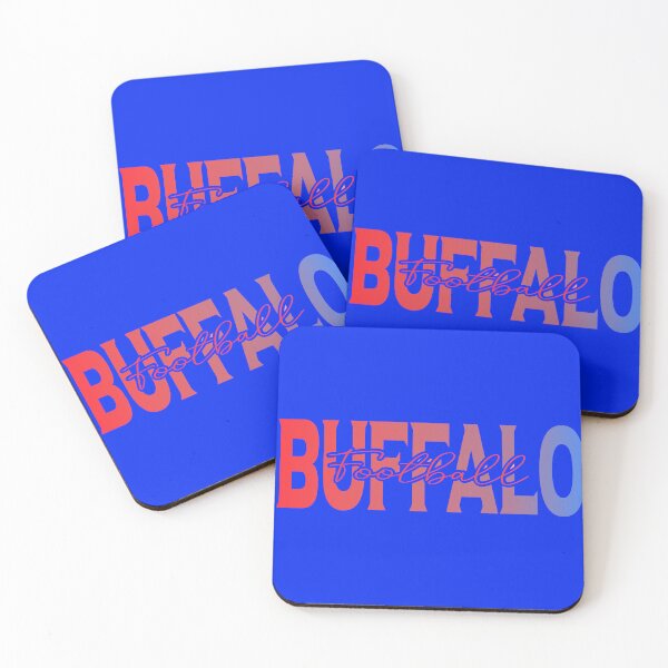 Item preview, Buffalo Football Cutout Text Gradient red to blue Script designed and sold by SmileThreads.