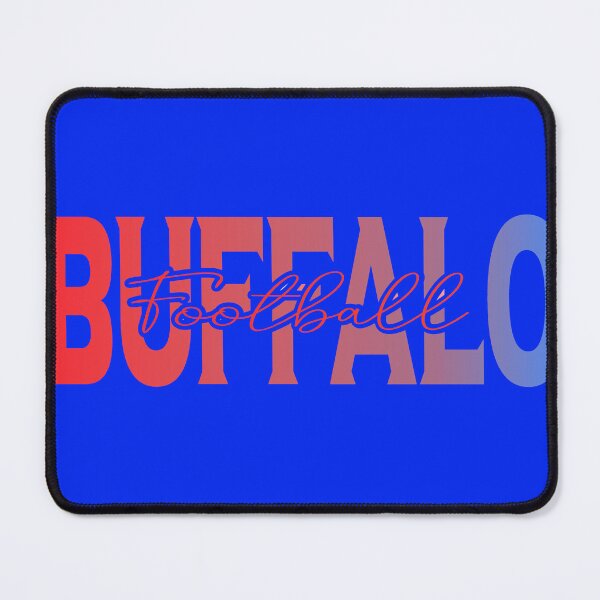 Item preview, Buffalo Football Cutout Text Gradient red to blue Script designed and sold by SmileThreads.