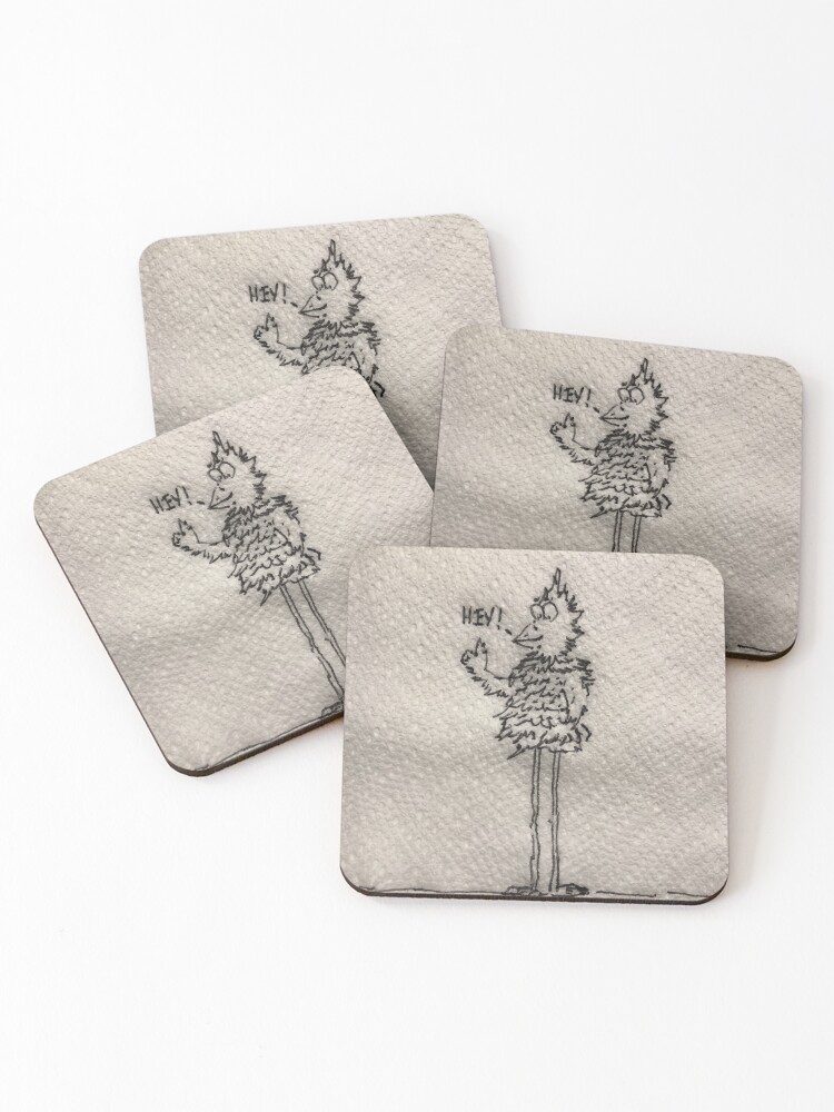 Thumbnail 1 of 5, Coasters (Set of 4), A bird named John designed and sold by gearasaurus.