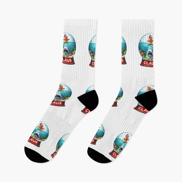 Artikelvorschau, LUSTIGER WEIHNACHTSMANN-HUMOR-AUFKLEBER MIT WEIHNACHTSMANN-HAI entworfen und verkauft von inkfluenceart.