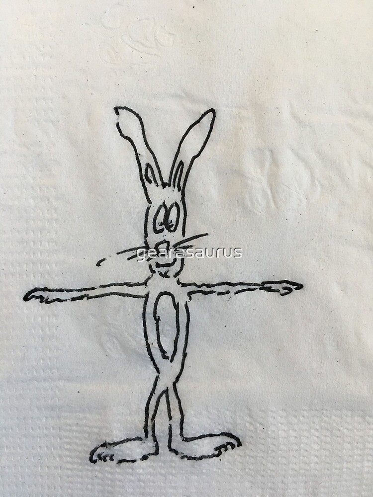 Thumbnail 2 of 2, Greeting Card, A rabbit named Shawn designed and sold by gearasaurus.