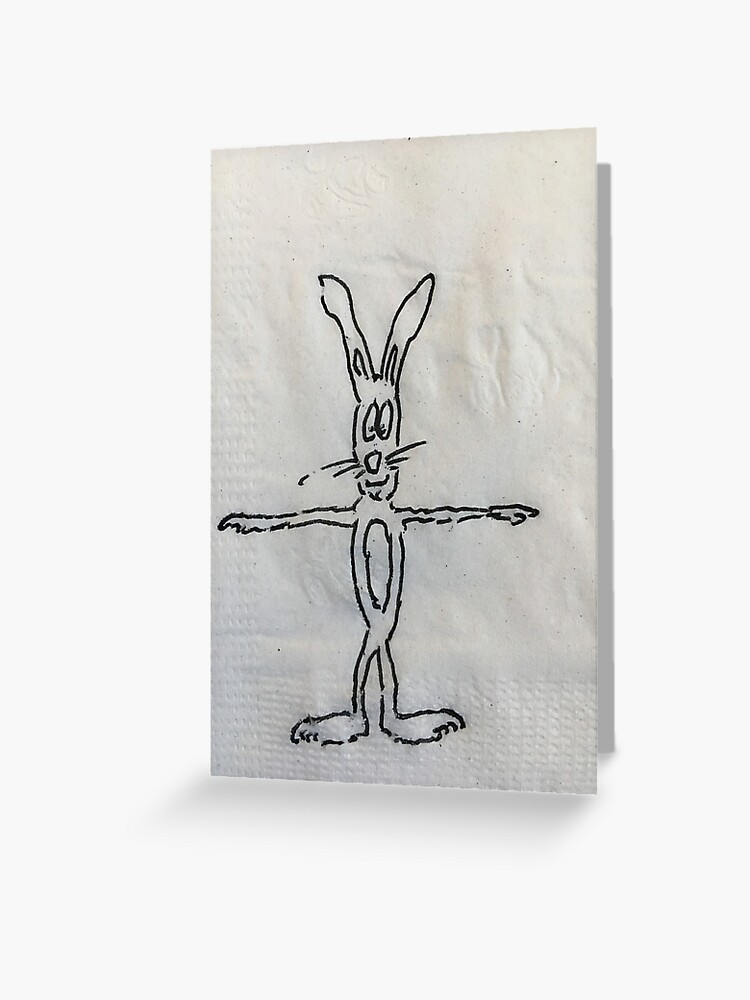 Thumbnail 1 of 2, Greeting Card, A rabbit named Shawn designed and sold by gearasaurus.
