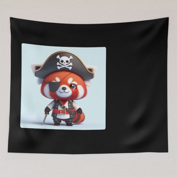 Item preview, Kawaii Red Panda in a pirate Costume designed and sold by inurey.