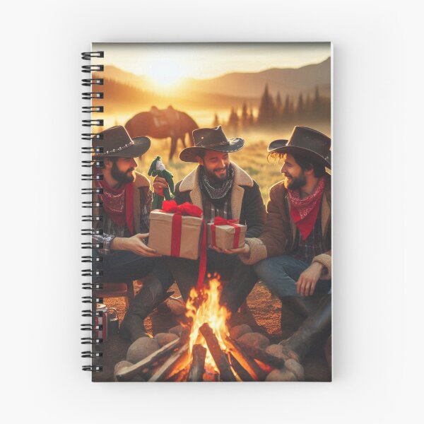 Item preview, Cowboys and gifts at a Christmas Campfire designed and sold by Wayne Thomson.