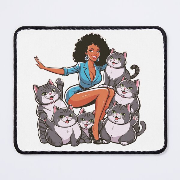 Item preview, cats and black hair woman designed and sold by MessOnClothes.