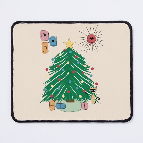 Item preview, (No carpet) Cheeky Retro siamese cat + Christmas tree  designed and sold by Osaseredesigns.