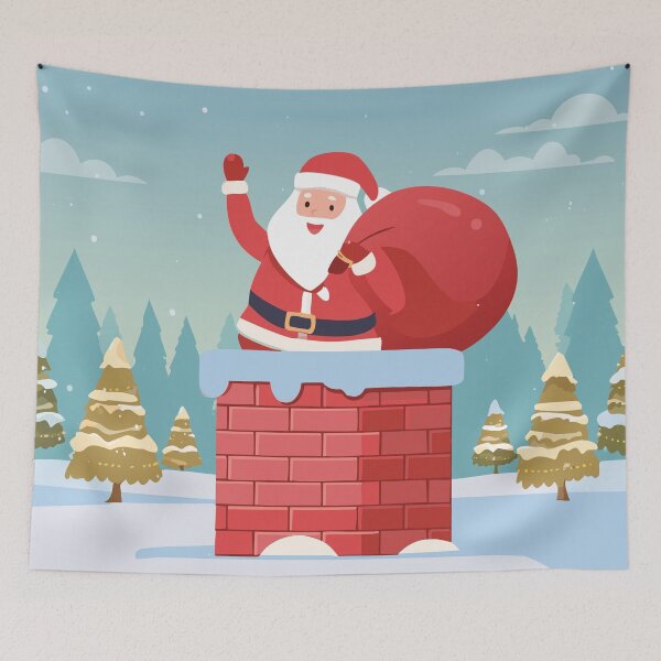 Item preview, Santa Going Down the Chimney designed and sold by UniqueGlobal.