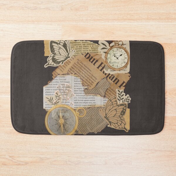 Item preview, Old newspaper clippings. Atmospheric pattern with old newspapers, a compass and a clock. designed and sold by AccessibleShop.