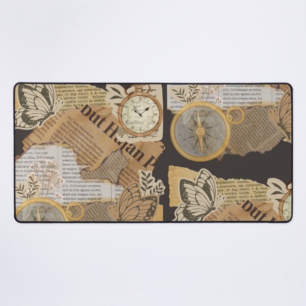 Item preview, Old newspaper clippings. Atmospheric pattern with old newspapers, a compass and a clock. designed and sold by AccessibleShop.