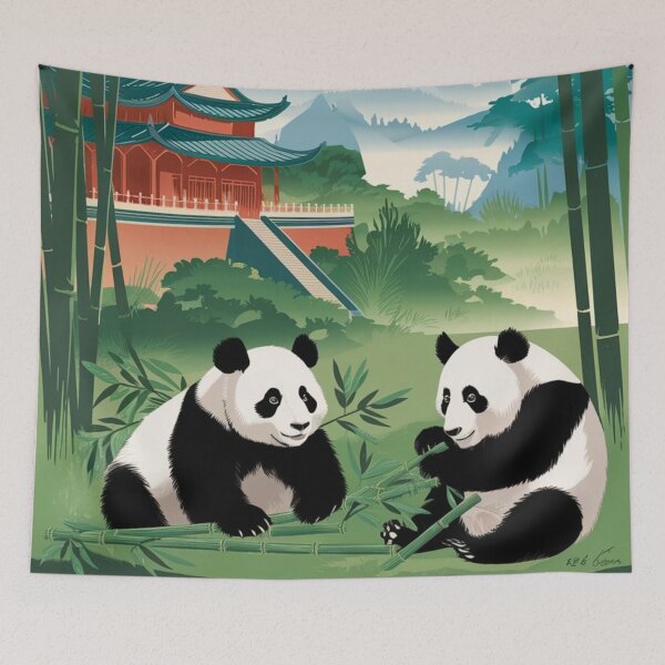 Item preview, Chengdu Vintage Travel Poster designed and sold by TravelerRat.