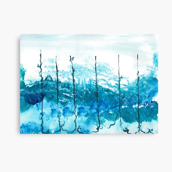 Hopes Blue & Turquoise Acrylic Art Painting Canvas Print