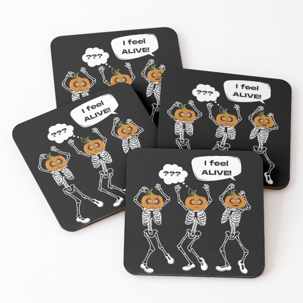 Item preview, Dancing skeletons with pumpkin heads.  designed and sold by AccessibleShop.