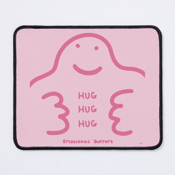 Item preview, Emotional Support: hugs always available with a smile pink version. designed and sold by Catphonesoup.
