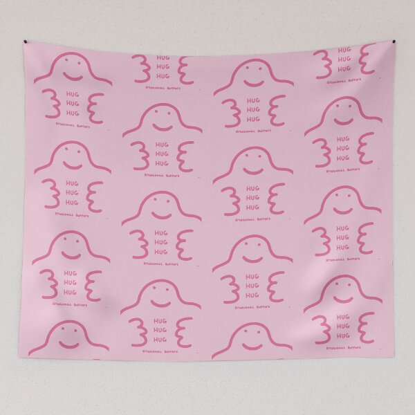 Item preview, Emotional Support: hugs always available with a smile pink version.  designed and sold by Catphonesoup.