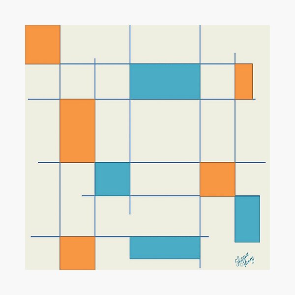 Item preview, Mid-Century Modern 2.5 Teal Orange designed and sold by Old Urban Farmhouse Design Studio.