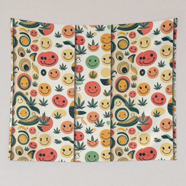 Item preview, Retro Abstract Patterns with Smiling Faces & Curves designed and sold by hjian8219.