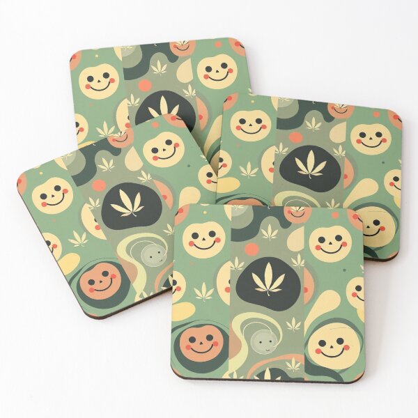Item preview, Retro Abstract Patterns with Smiling Faces & Curves designed and sold by hjian8219.