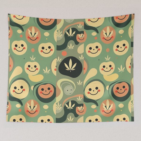 Item preview, Retro Abstract Patterns with Smiling Faces & Curves designed and sold by hjian8219.