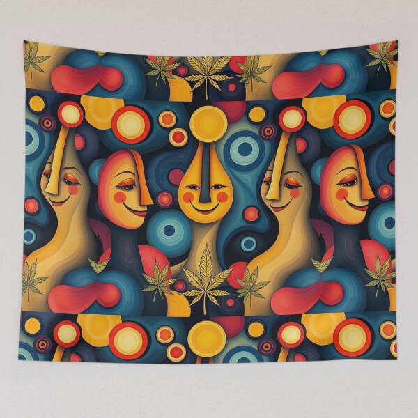 Item preview, Retro Abstract Patterns with Smiling Faces & Curves designed and sold by hjian8219.