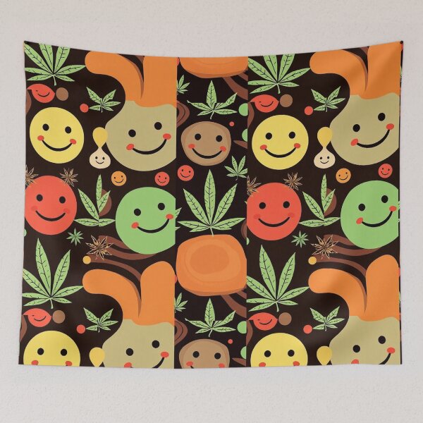 Item preview, Retro Abstract Patterns with Smiling Faces & Curves designed and sold by hjian8219.